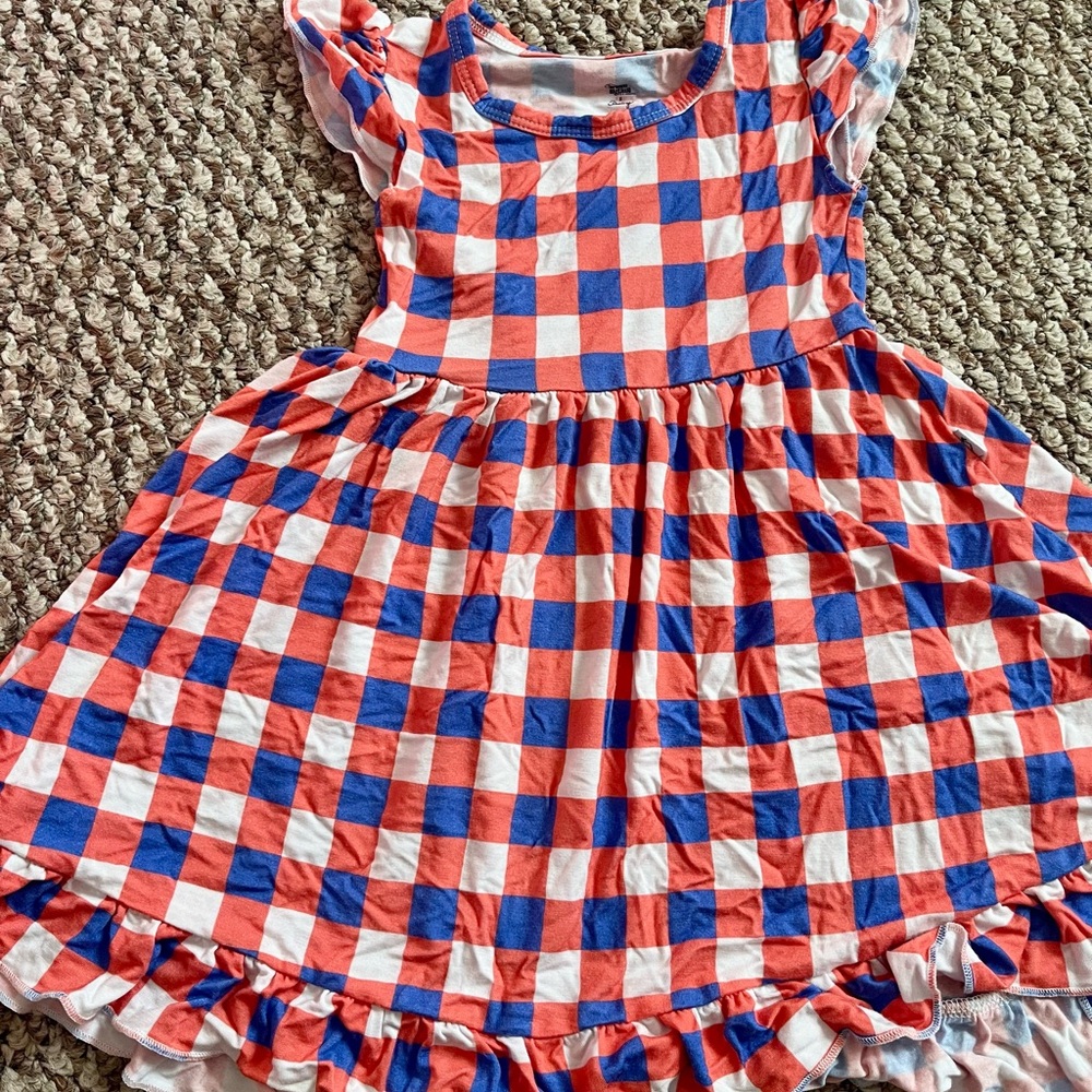 2T Red and Blue Checkered Dress